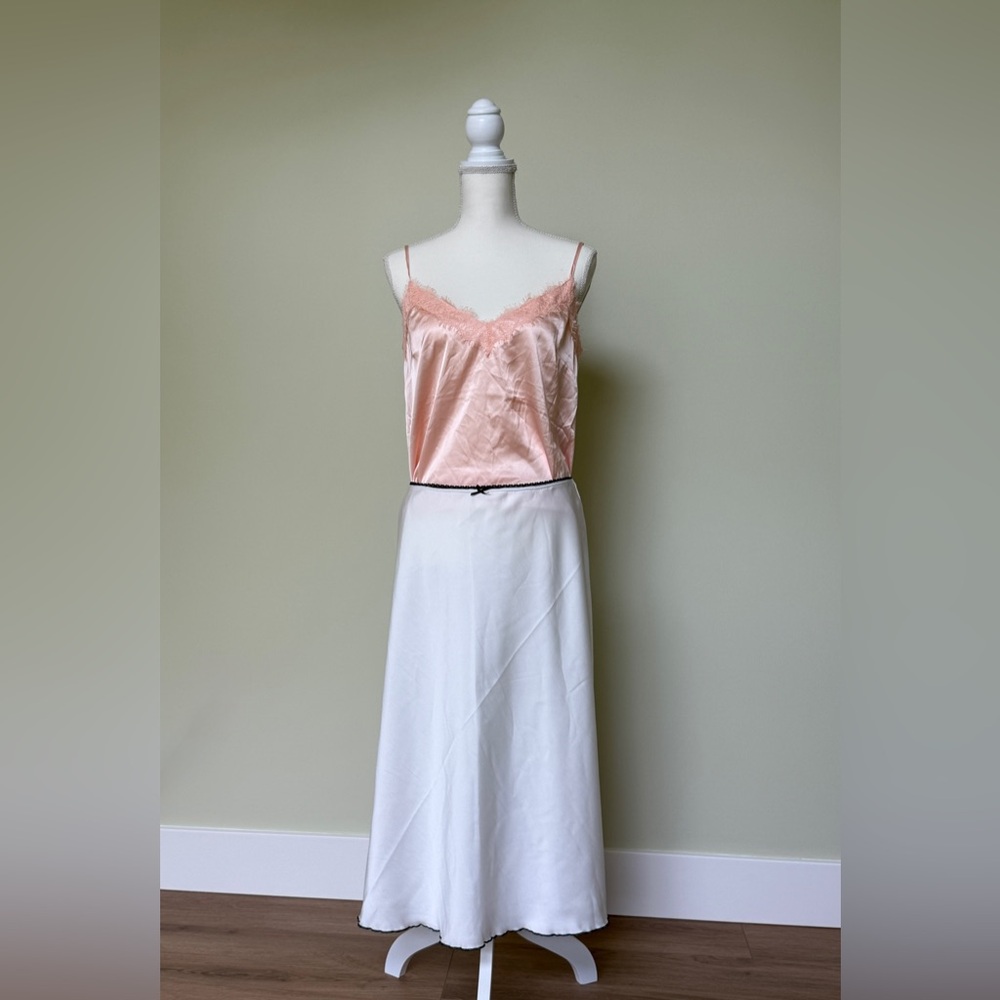 White Lingerie-Style Midi Skirt